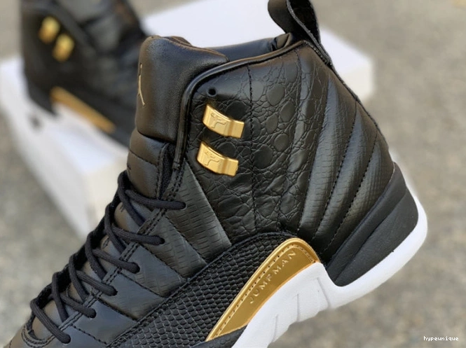 HYPE Air 'Reptile' Black 12 Retro Jordan AO6068-007 Gold-White Metallic 0712